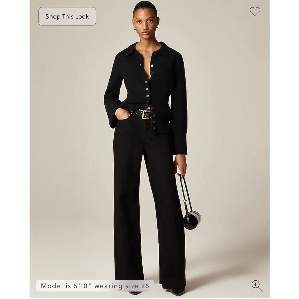 J. Crew Denim trouser jean in Black Wash NWT size 32P